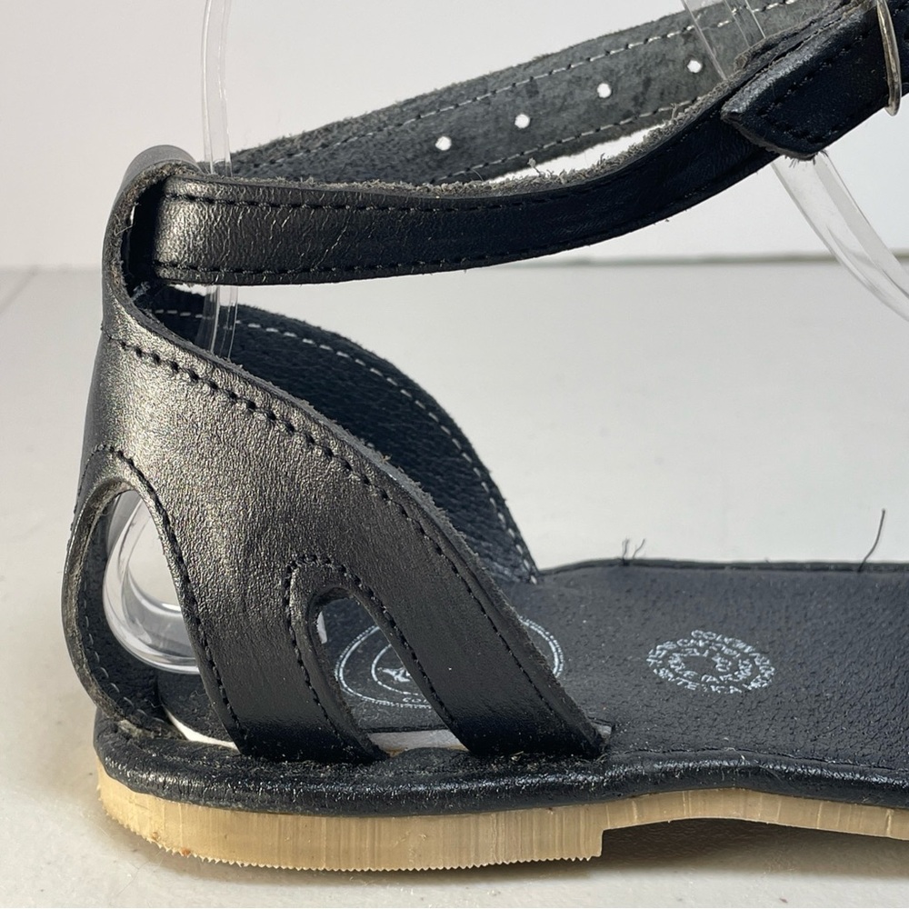 Macarena Huarache Black Leather Shoes Women's SZ 9 Mexican Made Buckle - Picture 6 of 14